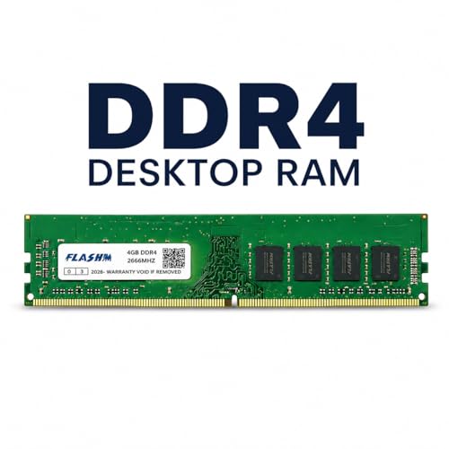 Image of 4GB DDR4 Desktop RAM, 2666MHz, PC4-21300, Long DIMM Memory Module for PC