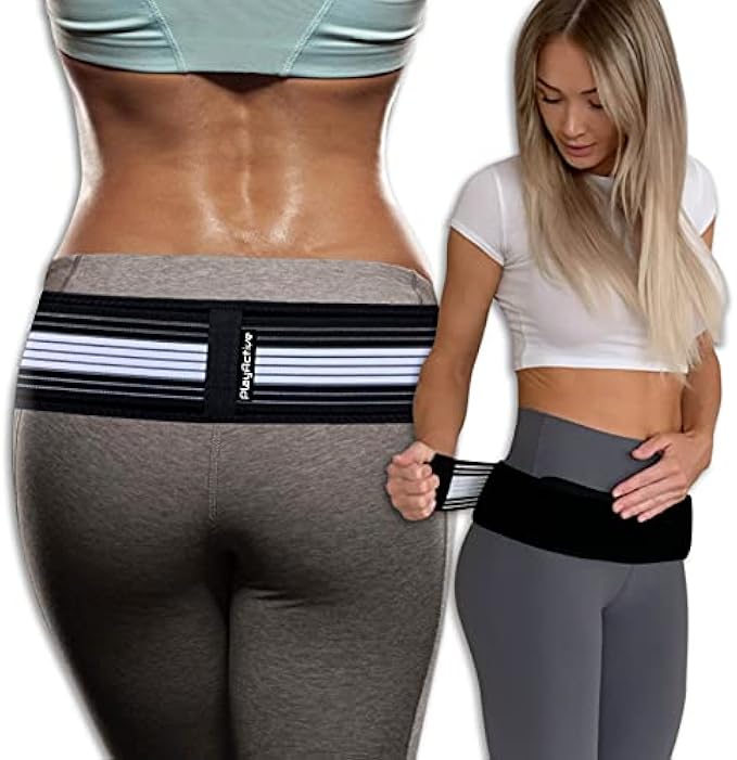 PlayActive Sacroiliac SI Joint Hip Belt - Lower Back Support Brace for Men and Women - Pelvic Support Belt - Trochanter Belt - Sciatica Pelvis Lumbar Hip Pain Relief (Regular)