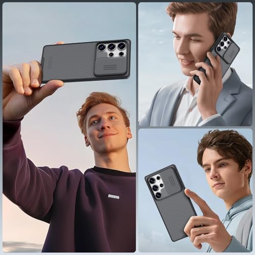 Image of Nillkin Case for Galaxy S25 Ultra 5G, Translucent Design,Slim Stylish Protective Case with Slide Camera Cover, for Galaxy S25 Ultra Case 6.9 inch (Translucent Black)