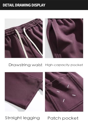 Men's Cotton Sweatpants Baggy Fleece Workout Sweatpants with Pockets Drawstring Lounge Athletic Running Pants4