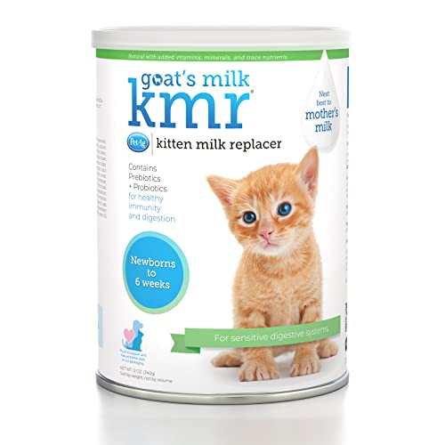 Pet-Ag Goat’s Milk KMR Kitten Milk Replacer Powder - 12 oz - Powdered Kitten Formula with Prebiotics, Probiotics & Vitamins for Kittens Newborn to Six Weeks Old - Easy to Digest