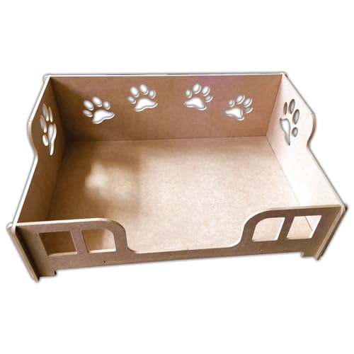 Cama Caminha Sofá Casa Para Pet, Cachorro, Gato, Mdf Crú G