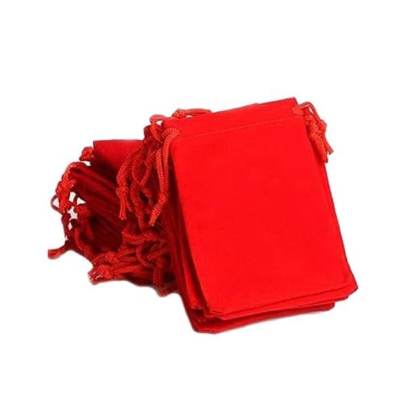 A Pioneer- Velvet Potlis, Bridal Purse Women handbag Shagun Pouch Return Gifts Large Size Velvet 6x 8 (Pack of 40) (Red) - Image 5