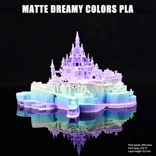 Image of OVV3D Rainbow PLA Filament 1.75mm, PLA 3D Printer Filament Multicolor Color Changing Rainbow PLA Filament with Matte Macaron Blue Green Yellow Purple, 3D Printing Filament 3D Filament, 1kg / 2.2 lbs