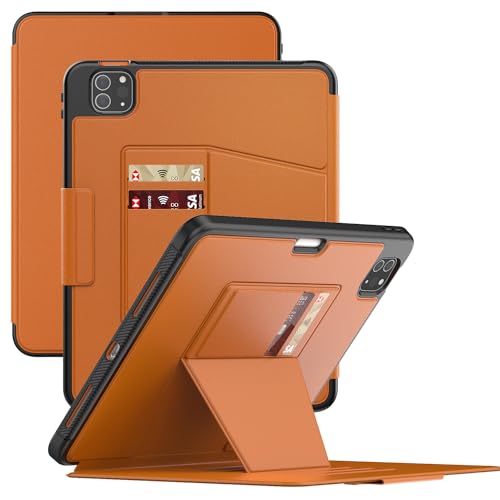 Étui pour iPad Pro 11 Maogoam en cuir marron avec 7 angles de vue