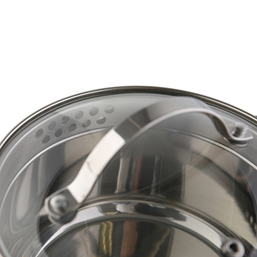 Foto von axentia Kochtopf Pado aus poliertem Edelstahl 24cm - Topf mit Glasdeckel - Suppentopf mit Schüttrand - Schmortopf für Induktion, Gas, Ceran & Elektro-Herd, Silberfarben