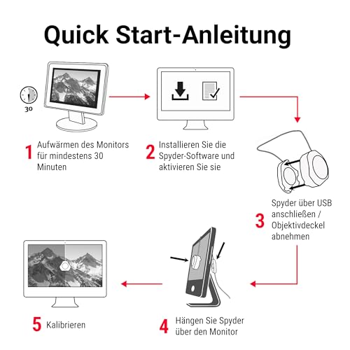 Datacolor Spyder - Monitor-Kalibriergerät für Designer, Fotografen & Content Creator, zeigt realistische Farben, funktioniert mit OLED-/LED-Bildschirmen, einfache Farbkalibrierung zur Bildbearbeitung