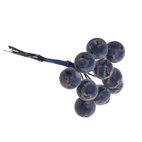 Skonhedy 10pcs Blueberry Fruit Fleurs Artificielles Cerise Perles Baies Mousse Pour Lartisanat Party Supplies Cadeaux Boule De Noël Arbre