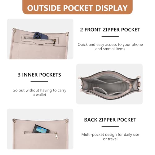 Image of TANTOMI Vegan Leather Crossbody Bags for Women Hobo Travel Purse Multi-Pocket Trendy Handbags & Womens Crossbody Bag
