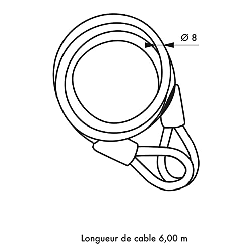 Cavo antifurto acciaio rivestito PVC D,8 X 6M