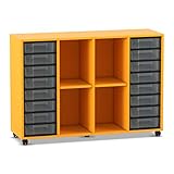  Flexeo® Aufbewahrungsregal inkl. Boxen - Holz-Regal Fach-Regal Schul-Möbel Klassenzimmer-Ausstattung