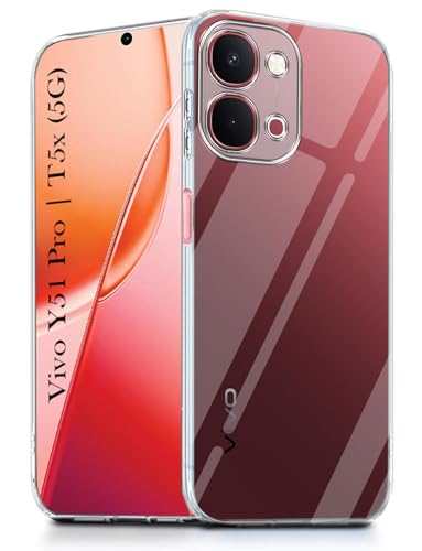 Image of Jkobi Silicone Back Cover Case for Vivo Y51 Pro 5G | Vivo T5x (Clear Shockproof Case with Camera Protection | Soft and Flexible | Transparent)