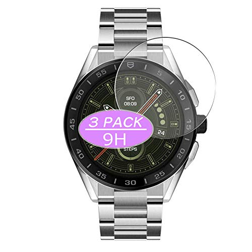 [3 Pack] Synvy Tempered Glass Screen Protector, Compatible with TAG HEUER CONNECTED SBG8A10.BA0646/SBG8A11.BA0646 9H Film Protectors