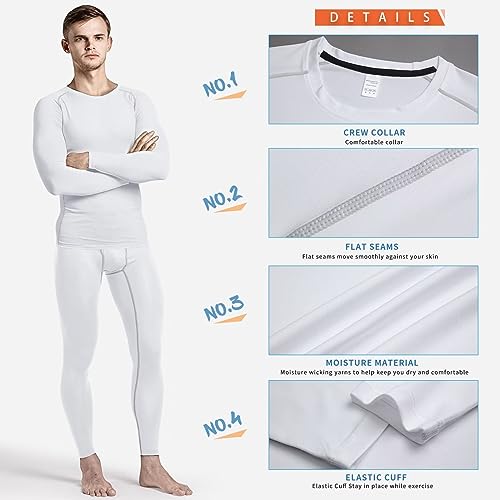 Sillictor Mens Thermal Underwear Sets Top and Bottoms Quick Dry Compression Base Layer Mens UPF 50+ Thermals Underlayer for Ski Football Golf Cycling Hiking,Moisture Wicking Muscle Support - Image 6