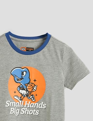 Image of Amazon Brand - Symbol Boys 100% Cotton Graphic Printed Half Sleeves T-Shirt | Age 2-6 Years