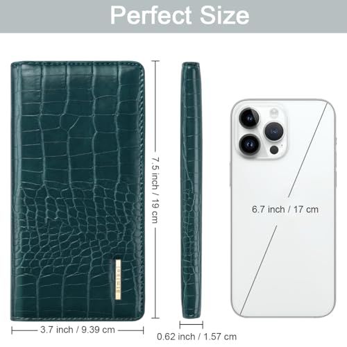 Image of Wallet Women Bifold Faux Crocodile Leather Slim Thin Long Wallets