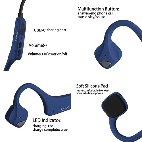 Image of Open Ear Bone Conduction Headphones - Bluetooth 5.0 Headset, IP65 Waterproof Earphones, Type-C Charging, Long Battery Life, 25g Lightweight