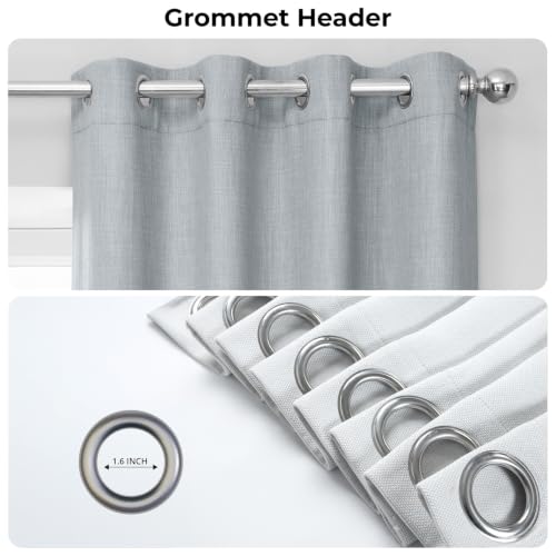Image of HPD Half Price Drapes Grommet Linen Curtains 108 Inches Long Room Darkening Curtains for Bedroom & Living Room (1 Panel), 50W x 108L, Heather Grey