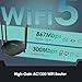 WAVLINK 2024 AC1200 WiFi Router, Dual Band Wireless Internet Smart Router 5GHz+2.4GHz with 100Mbps WAN/LAN, Long Range Coverage for Home & Office, Supports Router/Repeater Mode