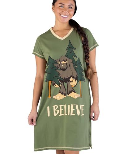 Image of Lazy One Women's Novelty Nightshirt - Funny Cotton Nightgown, Cute V-neck Sleep Shirts, Women's Sleepwear