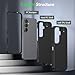ACAGET for Samsung Galaxy S26 Case, Heavy Duty Matte Non Slip Armor Cover with Port Anti Dust Plug Dual Layer Rugged Shell Shockproof Sports Protective Phone Cases for Samsung S26 5G, Black