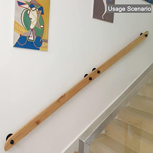 Nisorpa 3.3ft Wooden Handrails for Stairs 100cm Staircase Railings Wall Mounted Non-Slip Grab Bar Handrail for Home Indoor Lofts Steps Decking Stairs Solid Wood