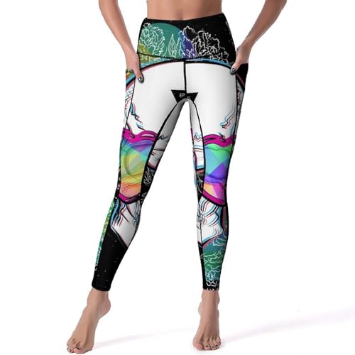 Legging yoga femmes crâne pantalon de sport pour fitness et jogging