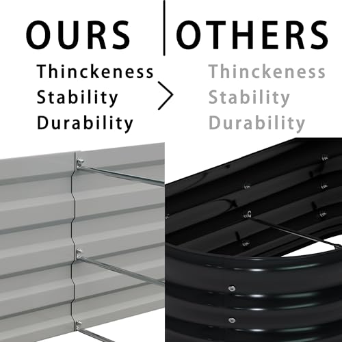 Image of Foxlang 8x4x1ft(2 Pack) Galvanized Raised Garden Bed,Outdoor Planter Box Metal Patio Kit Planting Bed for Vegetables Flowers Herb,Black