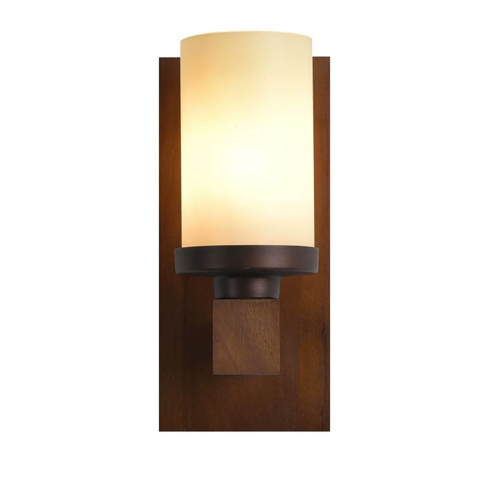 HXYSXHJUO 10.2in Wood Wall Lamp, Nordic Farmhouse Style Light, E26 Screw Interior Sconce, Living Room Hallway Dressing Table Wall-Mounted Decorative Lighting Fixtures