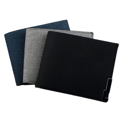 Men's short wallet, large capacity wallet card bag, multi slot ultra-thin zero grip bag (black)