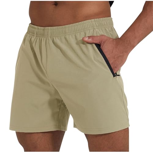 Men Quick Dry Shorts Lightweight Long Stretch Hiking Short Pants with Pockets Athletic Sports Gym Running Trunks