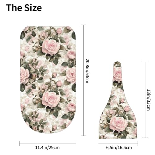 Image of Pink Vintage Rose Floral Swaddle Blanket with Beanie Hat Set Newborn Swaddle Wrap Soft Baby Receiving Blankets Baby Swaddle Blanket for Baby Boys and Girls
