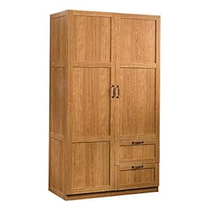 Sauder Storage Cabinet, Highland Oak Finish