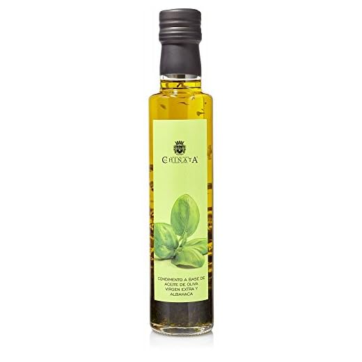 Aceite de oliva virgen extra condimentado con albahaca botella de cristal de 250 ml marca La Chinata