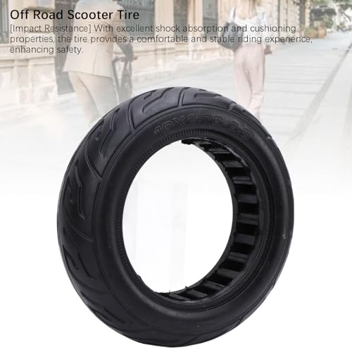 Pneu de Scooter Elétrico, Pneus Sólidos de Borracha 10X2.7-6.5 para Scooter Elétrico, Pneu Sem Câmar
