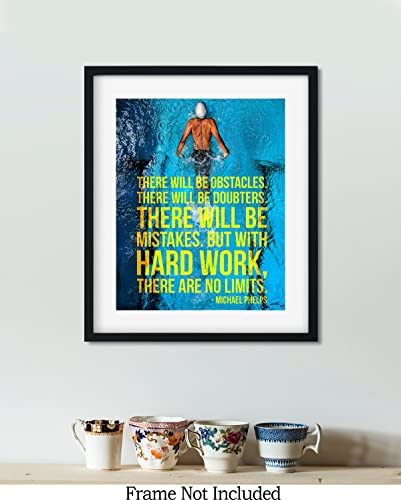 Michael Phelps Inspirational Wall Decor - Motivational Wall Art For Swimming Enthusiasts - Positive Affirmations Wall Decor - 8X10 Unframed Print #TOP7