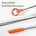 Kakalote Golf Ball Retriever, Portable Telescopic Scoop Saver Pick Up Golf Ball Grabber Pick Up with Locking Clip(Orange/80inchs)