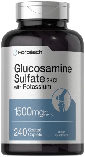 Horbach Glucosamine Sulfate 1500mg | 240 Caplets | 2KCI with Potassium