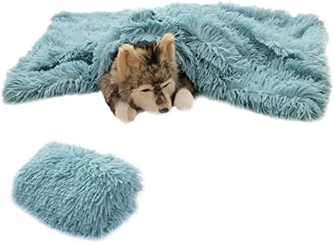 ICOUVA Pet Blanket Soft Fleece Dog Cat Blanket for Dogs Pet Grey Blue Fleece Blankets Large Washable for Soft,Personalised Cute Dog Blankets