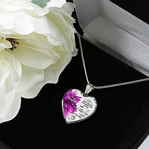 Step Daughter Necklace Stepdaughter Necklace from Stepmom, from Stepdad, to my, Even Though You aren't My Blood Necklace (silver-plated-base) (Graphic Pendants, Silver) - Image 5