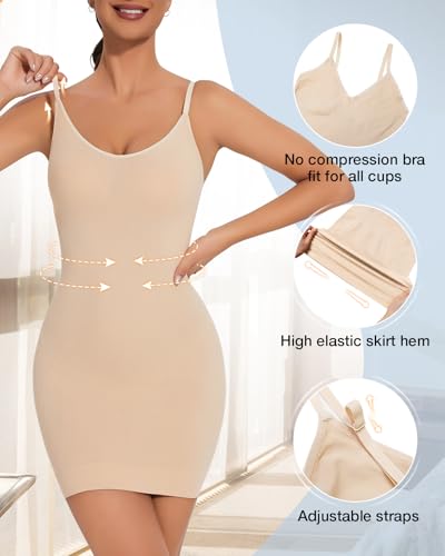 Image of Shapewear Dress for Women Full Slip for Under Dress Shapewear Tummy Control Dress Slips for Under Dresses