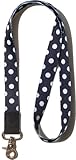 Polka dot lanyard for keys, Cute Key ID Badge Holder, neck keychain lanyard for keys for women (Black dot)
