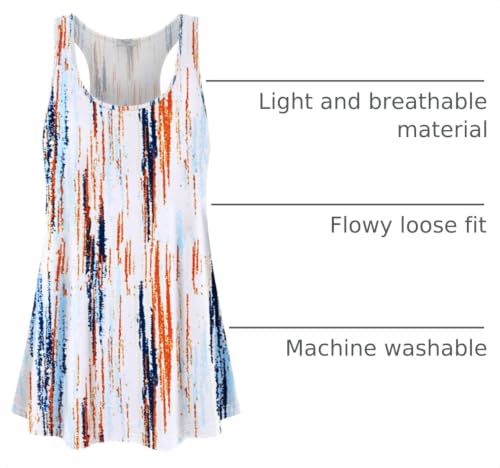 Image of Cestyle Womens Sleeveless Scoop Neck Flowy Loose Fit Workout Shirts Racerback Long Tank Tops