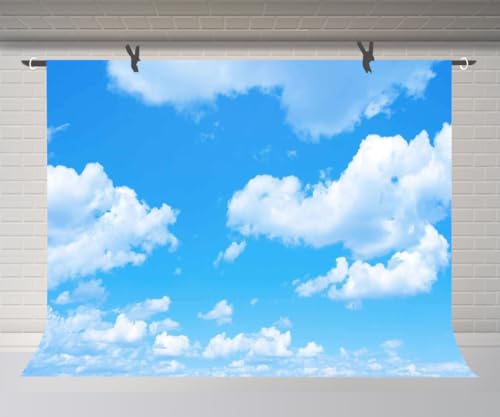 Fondo fotográfico cielo azul con nubes 10x7ft miniatura 1