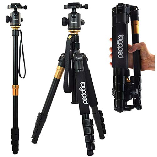 togopod Julia 2in1 Stativ & Einbein mit Kugelkopf, max. Höhe 158cm, min. Höhe 36cm, Tragfähigkeit 5kg, Gewicht 1,57 kg…