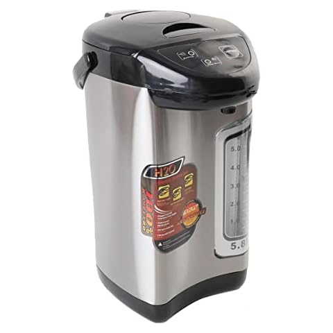 CDZHLTG Thermopot 5.8L Edelstahl Heißwasserspender Wasserkocher 750W Thermoskanne Tastensteuerung Wassertank LCD-Display Cover
