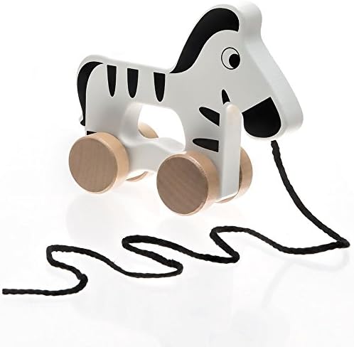 Toddle Toy Wooden Baby Toys Cute Zebra – Wooden Pull Toys are Great for 1 Year Olds and Toddlers and are Fun As a Push Toy as Well