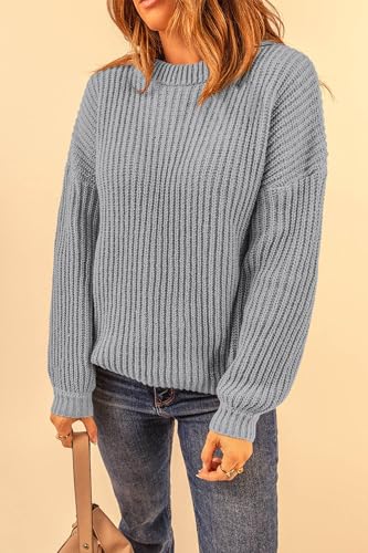 PRETTYGARDEN Fall Sweaters for Women 2025 Fashion Long Sleeve Casual Ribbed Knit Winter Clothes Pullover Jumper Tops