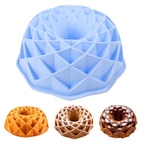 KFDDRN Gugelhupfform Silikon, Backform Antihaftende Kuchenform Kuchenbackform Puddingformen Cupcake Wiederverwendbare Reindling Form 23cm Für Kuchen, Gelee, Gelatine, Brot KFDDRN Gugelhupfform Silikon, Backform Antihaftende Kuchenform Kuchenbackform Puddingformen Cupcake Wiederverwendbare Reindling Form 23cm Für Kuchen, Gelee, Gelatine, Brot
