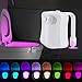 LAVAED Motion Sensor Toilet Bowl Seat Light - 8 Color Changing Home Bathroom Light (1 Pack)